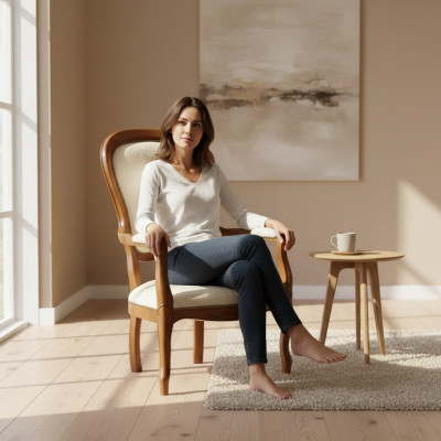 Stuhl 1 Sitzer Textil Lounge Luxus Polster Relax Möbel Design Couch