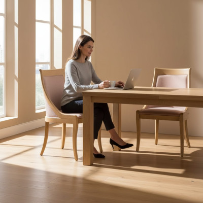 Esszimmer Stuhl Luxus Stoff Massivholz Design Stühle Polster Klassisch