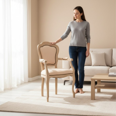 Esszimmer Stuhl Holz Luxus Sessel Stühle Wohnzimmer Möbel Lehnstuhl Neu