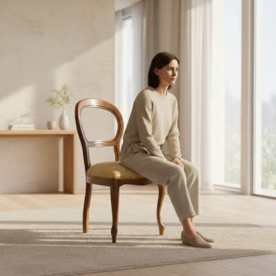 Luxus Design Polster Stuhl Sitz Esszimmer Klassische Textil Möbel Neu