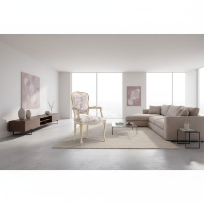 Polsterstuhl mit Armlehne Luxus Stuhl Wohnzimmer Esszimmer Lehnstuhl