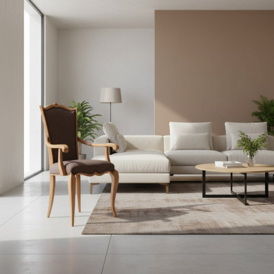 Luxus Neu Sessel Stühl Stühle Esszimmerstuhl Design Polsterstuhl Braun