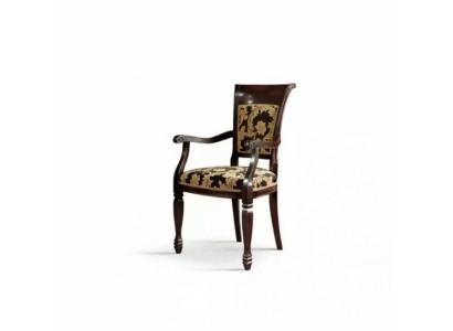 Stuhl Braun Design Wohnzimmer Esszimmer Holz Polster mit Armlehne Neu
