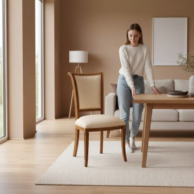 Stuhl Holz Italienische Möbel Esszimmer Luxus Design Lehnstuhl Echtholz