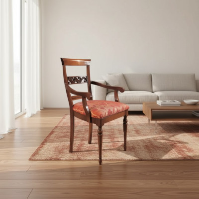 Wohnzimmer Stuhl Design Esszimmer Holz Stühle Polster mit Armlehne Neu
