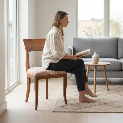 Esszimmer Möbel Stühle Luxus Design Polster Stuhl Sitzmöbel Holzstuhl