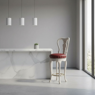 Klassische Weiß Stuhl Designer Barhocker Holzstuhl Luxus Möbel Hocker