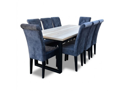 Esszimmer Esstisch 8x Stühle Garnitur Tisch Gruppe 9tlg. Set Komplett