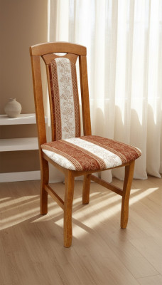 Stuhl ohne Armlehne Esszimmerstuhl Holz Stoff Esszimmer Design Sessel
