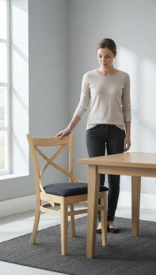 Esszimmerstuhl Stuhl Sessel Sitzer Esszimmer Holz Klassisch Luxus Braun