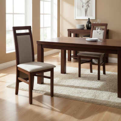 Stuhl ohne Armlehnen Lehnstuhl Polster Holz Textil Holz Sessel Neu