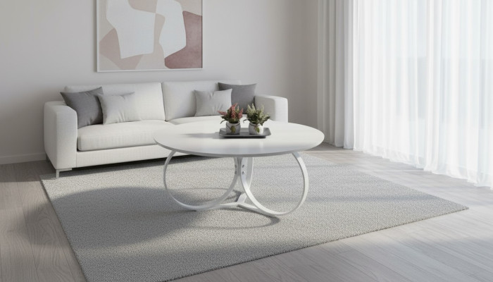 Weiß Couchtisch Rund Wohnzimmer Tisch Designer Einrichtung Modern Möbel