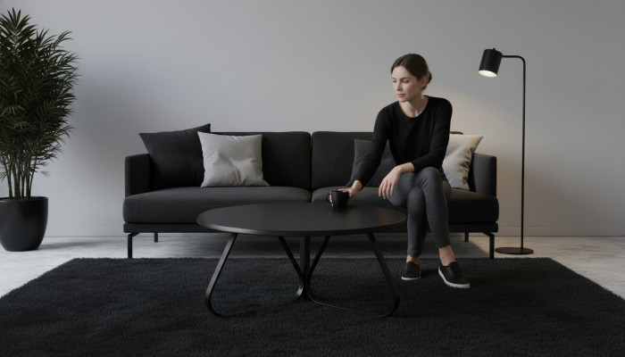 Wohnzimmer Schwarz Couchtisch Modern Designer Einrichtung Luxus Möbel