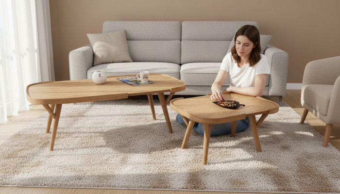 Wohnzimmer Set 2 tlg 2x Couchtische Designer Möbel Modern Komplett Holz