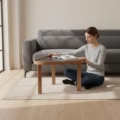 Kaffee Tisch Wohnzimmer Couchtisch Beistelltisch Braun Holz Einrichtung