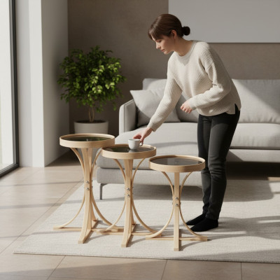Wohnzimmer Set 3tlg Komplett 3x Couchtische Luxus Kaffeetisch Einrichtung