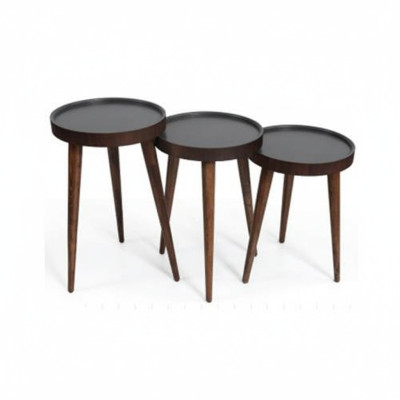 Braun Holz 3x Couchtische Wohnzimmer Komplett Beistelltisch Luxus Tische