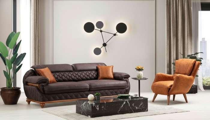 Modern Komplett Wohnzimmer Set Sessel Sofa Couch Polster Sitzer Dreisitzer