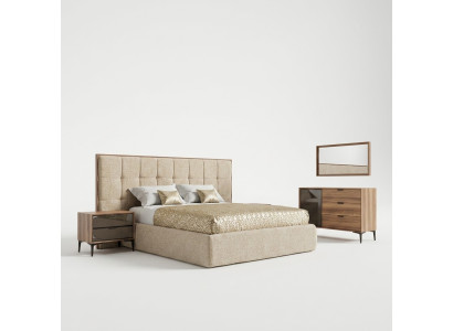 Luxus Möbel Schlafzimmer Modern Set 5tlg Doppel Bett 2x Nachttische Neu
