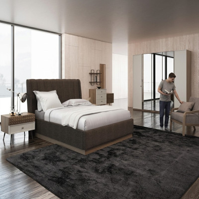 Luxus Schlafzimmer Doppel Bett 2x Nachttische Holz Komplett 6tlg Modern