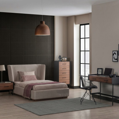Design Komplett 4tlg Schlafzimmer Bett Nachttisch Modern Kommode Neu