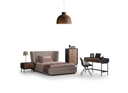 Design Komplett 4tlg Schlafzimmer Bett Nachttisch Modern Kommode Neu