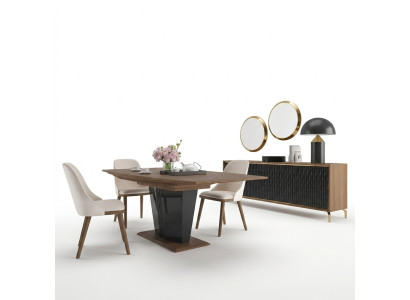 Essgruppe Modern Esstisch Esszimmer 6x Stühle Holz Möbel Luxus