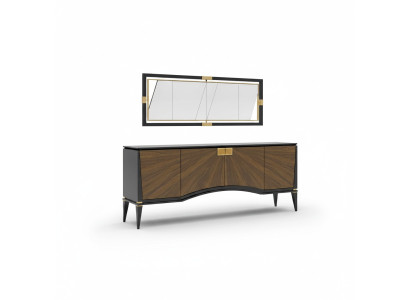 Luxus Set Esszimmer Sideboard mit Spiegel Design Modern Möbel Neu