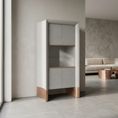 Luxus Möbel Vitrine Design Holzschrank Esszimmer Vitrinen Glas Neu