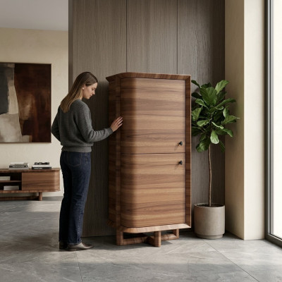 Esszimmer 2x Schrank Holz Braun Möbel Neu Luxus Einrichtung Holzschrank