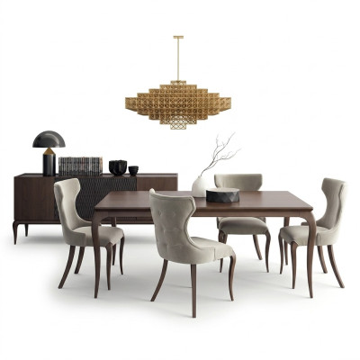 Luxus Esszimmer Set 6tlg Neu Esstisch 4x Stühle Einrichtung Sideboard