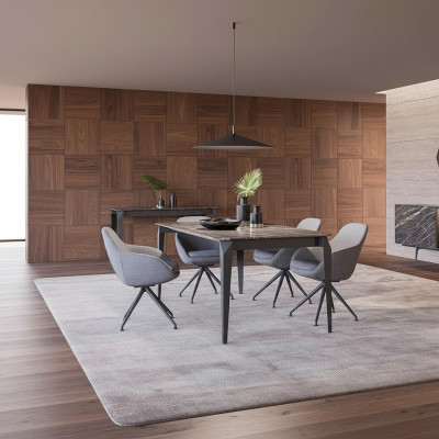 Luxus Esszimmer Komplett Esstisch 4x Stühle Einrichtung Sideboard mit Spiegel