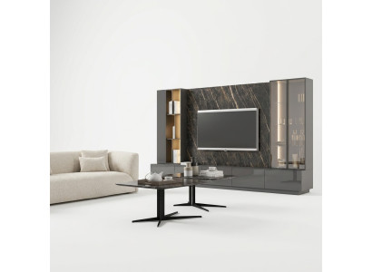 Wohnzimmermöbel Komplette Set 6tlg Designer Wohnwand Holzmöbel Luxus Einrichtung