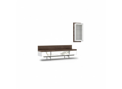 Wohnzimmer Set 2tlg TV-Ständer Komplett Hänge Vitrine Luxus Modern Design