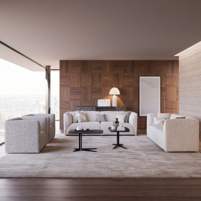 Sofagarnitur Polstermöbel 2x Dreisitzer Sofa Luxus 2Sessel Sofa 3+3+1+1