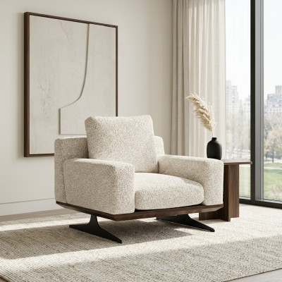 Wohnzimmer Einrichtung Luxus Textil Sessel Polstermöbel Modern Designer Möbel