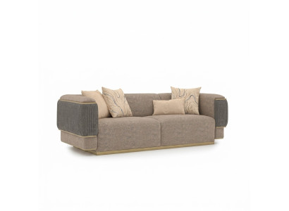 Grau Dreisitzer Sofa Luxus Design Polstermöbel Modern Wohnzimmer Sofas Couch