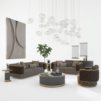 Wohnzimmer Polstermöbel Sofa Set Zweisitzer Dreisitzer Sofa Couch Luxus Sessel