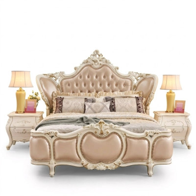 Schlafzimmer möbel Bett 2x Nachttische Luxus-Set Neu klassische Möbel 3tlg