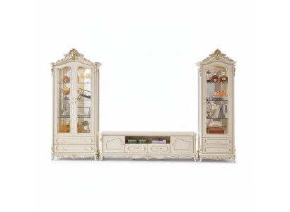 Wohnzimmer Set Luxus TV Staender 2x Vitrine 3tlg neu Innenbereich