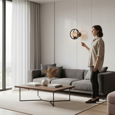Wandleuchte Moderne Black Wandlampe Wandleuchten für den Korridor Flur Lampe