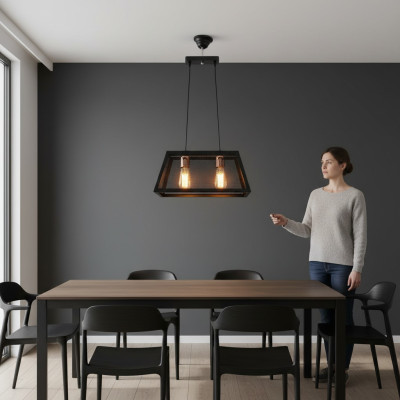 Deckenlampe Wohn Leuchte Schlafzimmer schwarz schicke Lampe Deckenleuchte