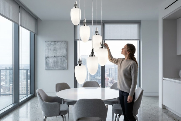 Deckenlampe Ein moderner weiß Glass Wohnzimmer Luxus 50x130 Chrome