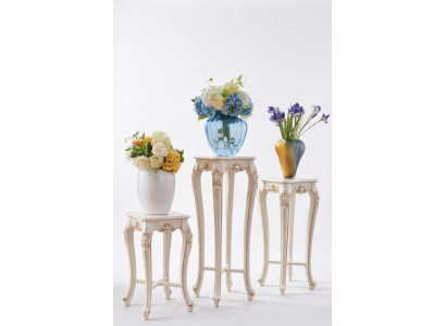 Blumenständer klassischer Stil Wohnzimmer Luxus Ständer Ablage Säule 3tlg