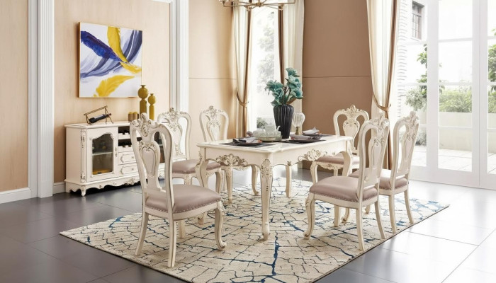 Esszimmer set Möbel für Ihr Interieur perlweiße klassische Möbel aus 8tlg