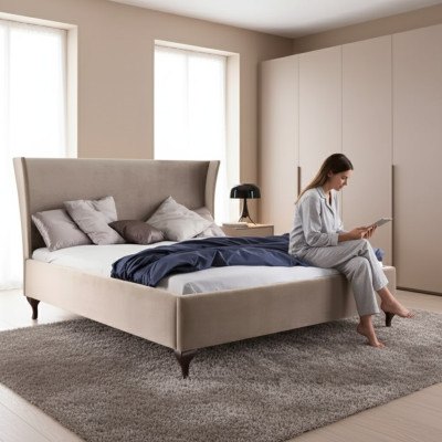 Bett Polster Design Luxus Doppel Hotel Betten Barock Holz Möbel