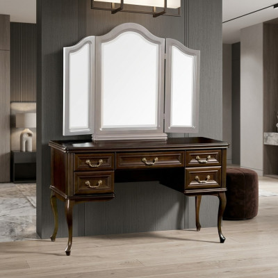 Schminktisch mit Spiegel Luxus Konsole Kommode Schlafzimmer Barock Rokoko