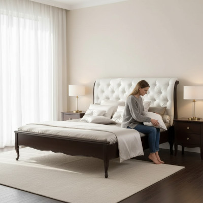 Bett Stoff Design Doppel Betten Luxus Modernes Hotel Gestell Schlaf Zimmer
