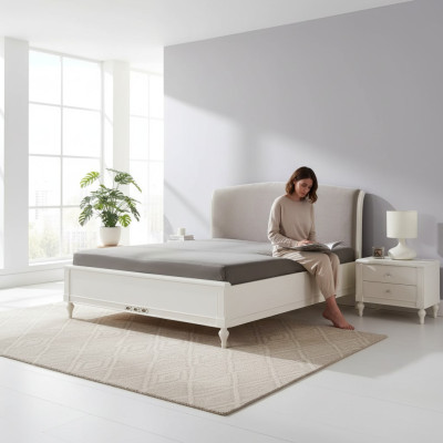 Bett Moderne Design Luxus Polster Betten Stoff Bett im Schlafzimmer