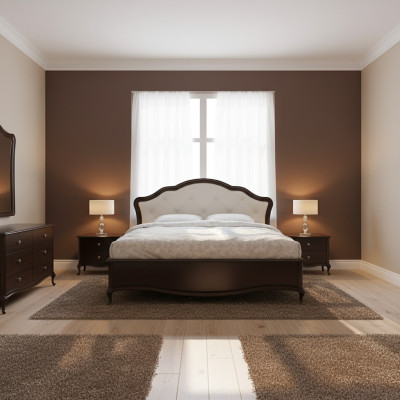 Bett Doppel Luxus braun Modern Design Bettgestelle Bettrahmen Betten